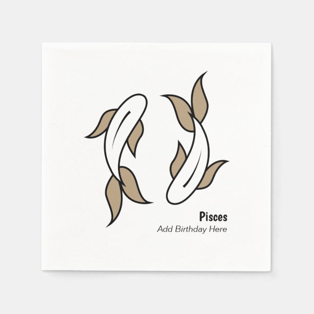 Pisces the twin fish personalized zodiac napkin (Front)