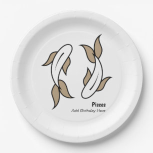 Pisces the twin fish personalized zodiac paper plate