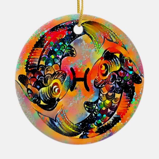 Pisces Tijuana Ceramic Ornament (Front)