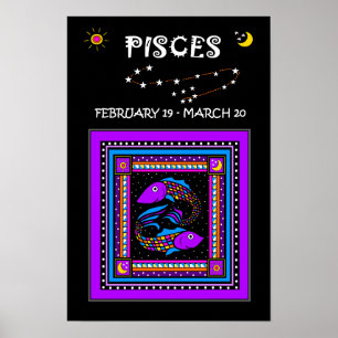 Pisces Twin Fish Poster