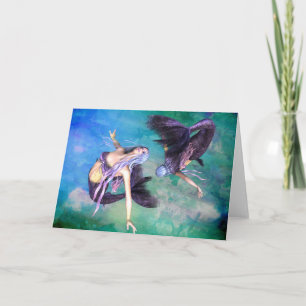 Pisces – Two Mermaids Swimming in a Loop Card