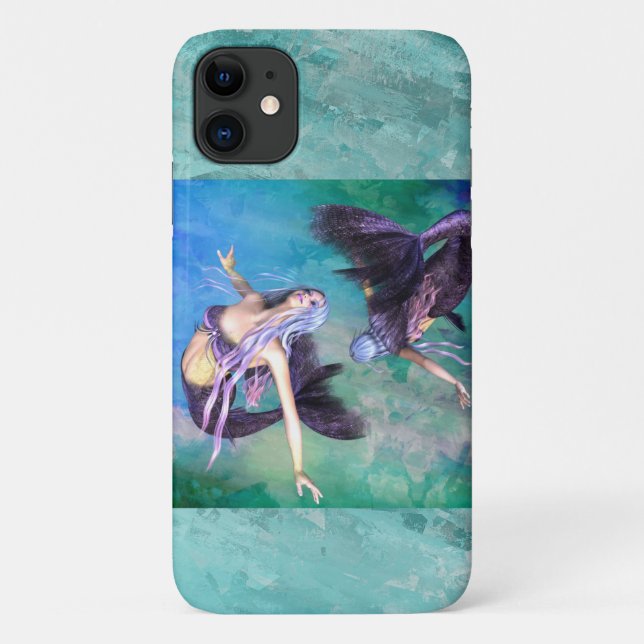 Pisces – Two Mermaids Swimming in a Loop Case-Mate iPhone Case (Back)