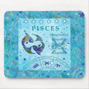 pisces Vintage astrology Mouse Pad