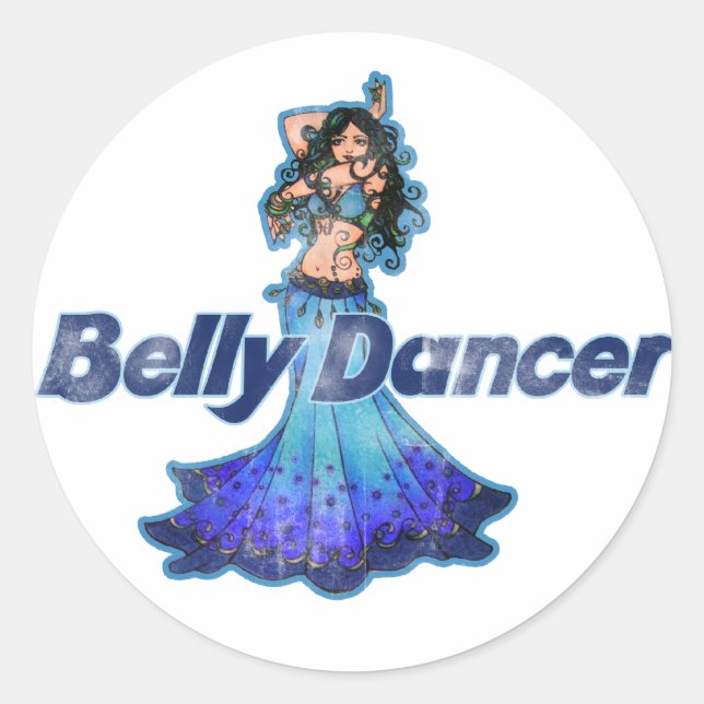 Pisces Vintage Belly Dancer Classic Round Sticker (Front)