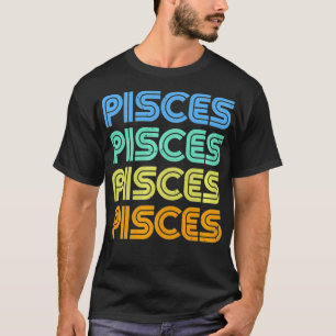 Pisces Vintage Retro Zodiac Sign Pisces Constellat T-Shirt