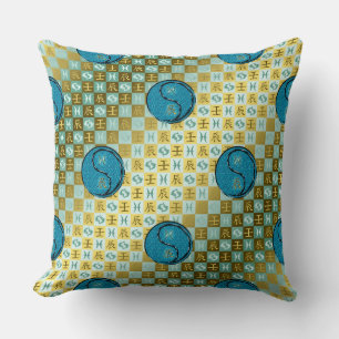 Pisces & Water Dragon Throw Pillow