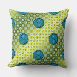 Pisces & Water Monkey Throw Pillow