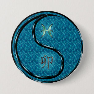 Pisces & Water Rabbit 3 Inch Round Button