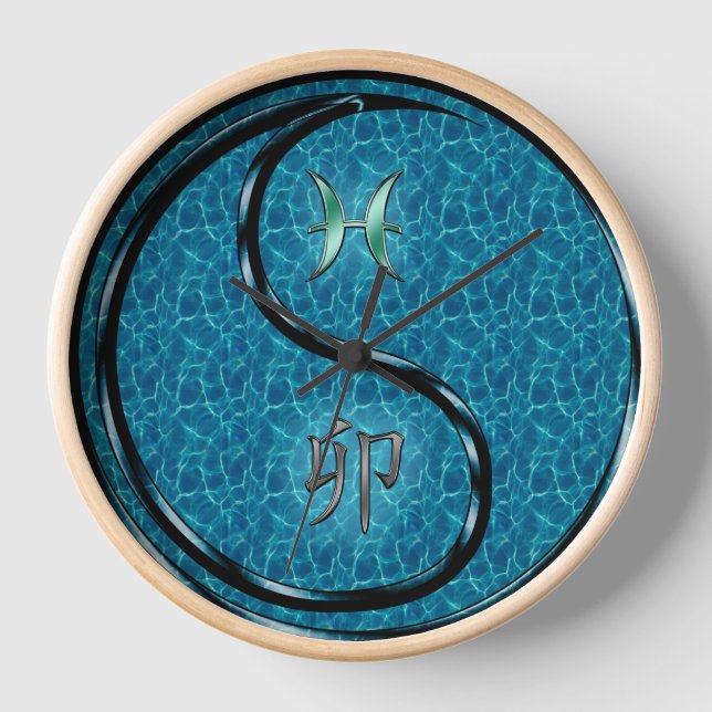Pisces & Water Rabbit Clock (Front)