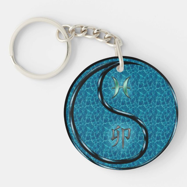 Pisces & Water Rabbit Keychain (Front)