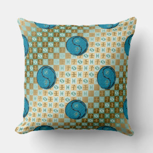 Pisces & Water Rat Throw Pillow