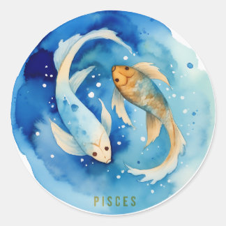 Pisces Watercolor Zodiac Sticker