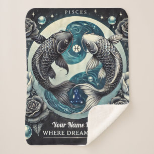 Pisces “Where Dreams Flow” Sherpa Blanket