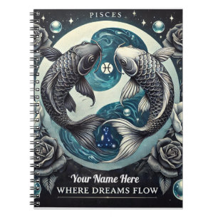 Pisces “Where Dreams Flow” Spiral Notebook