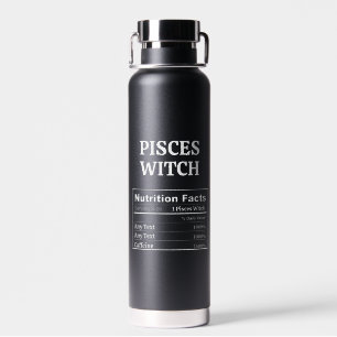 Pisces Witch Zodiac Birthday Coffee Lover Fun Gift Water Bottle