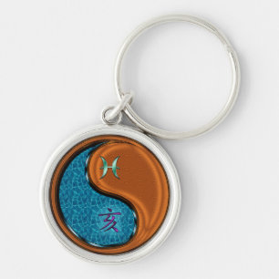 Pisces & Wood Boar Keychain