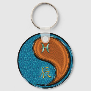 Pisces & Wood Dragon Keychain