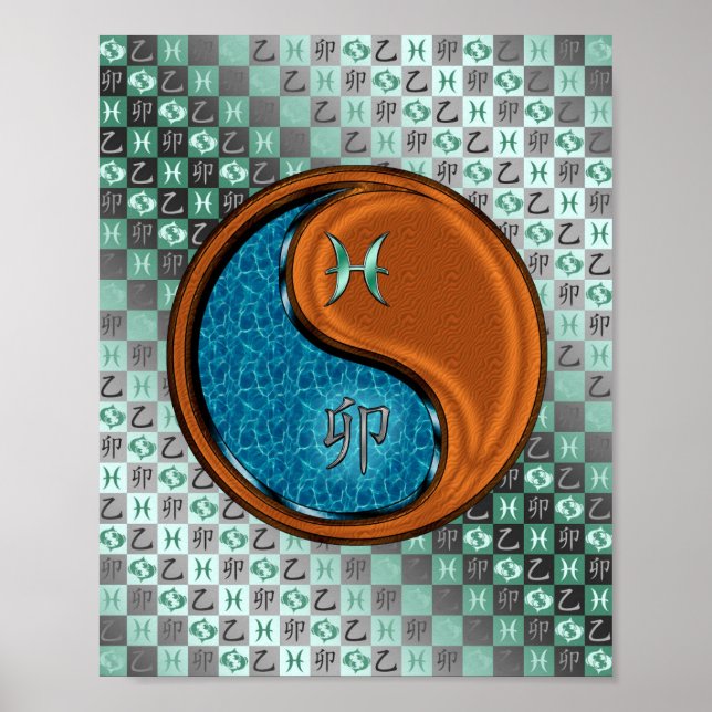 Pisces & Wood Rabbit Poster (Front)