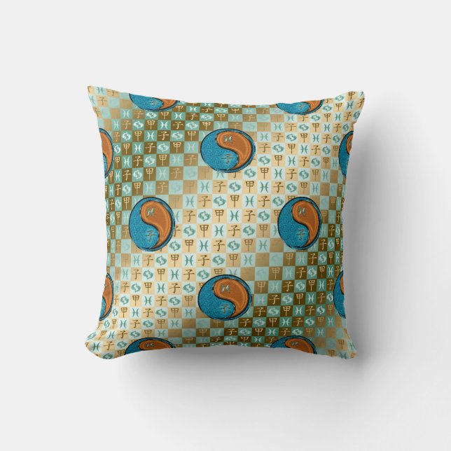 Pisces & Wood Rat  Throw Pillow (Front)