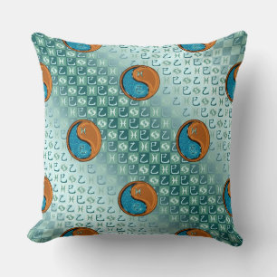 Pisces & Wood Snake Throw Pillow
