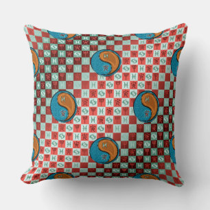 Pisces & Wood Tiger Throw Pillow