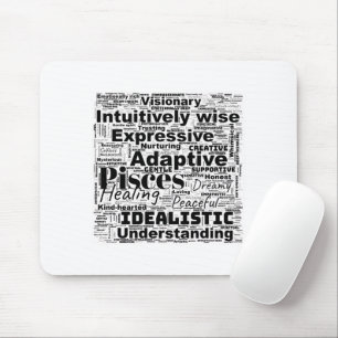 Pisces Word Cloud Zodiac Inspiration  Mouse Pad