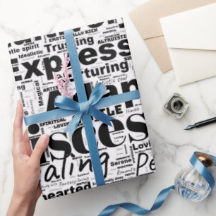 Pisces Word Cloud Zodiac Inspiration  Wrapping Paper
