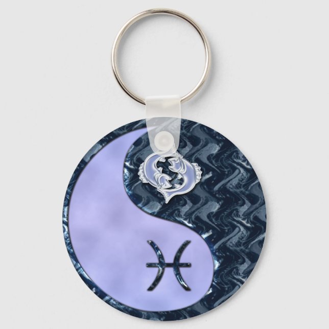 Pisces Yin Yang Keychain (Front)