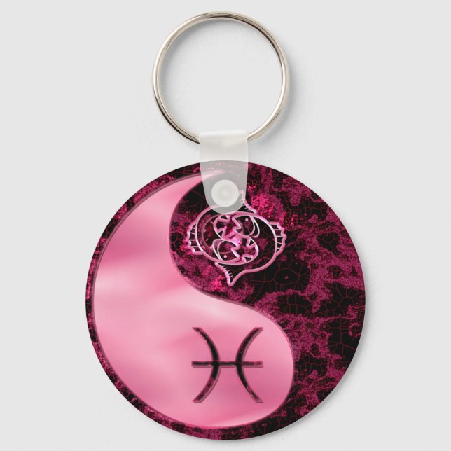 Pisces Yin Yang Keychain (Front)