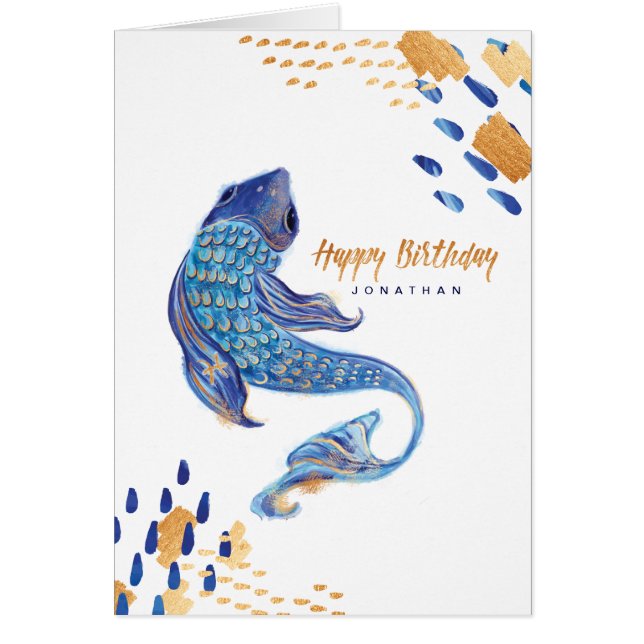 Pisces Zodiac Aquarelle Carte d'art (Devant)