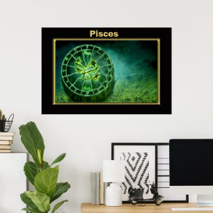 Pisces Zodiac Astrology design Poster