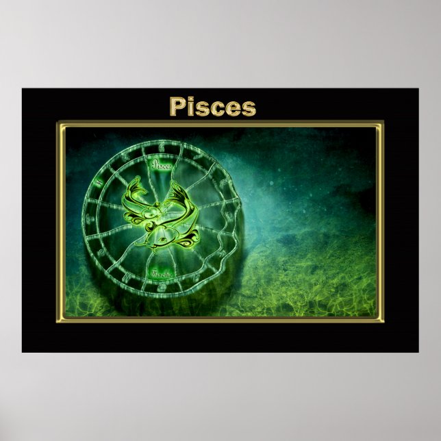 Pisces Zodiac Astrology design Poster (Front)