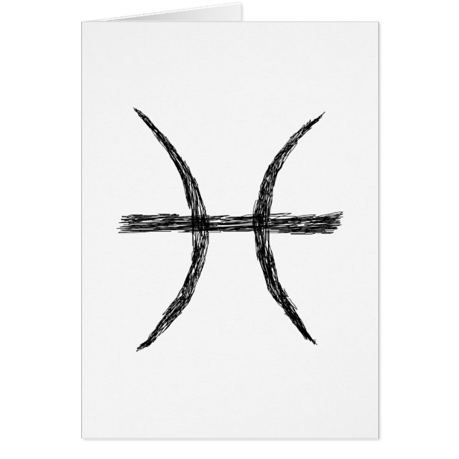 Pisces. Zodiac Astrology Sign. Black. (Front)