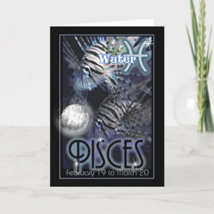 Pisces Zodiac birthday card