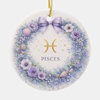 Pisces Zodiac Christmas Ornament – Winter Wreath i