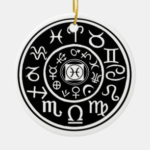 Pisces - Zodiac Constellation & Planetary Design Ceramic Ornament
