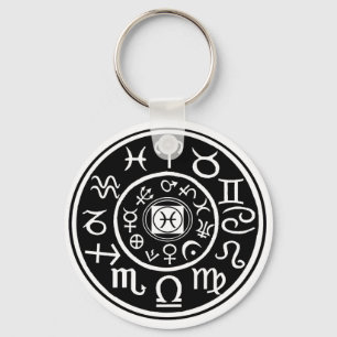 Pisces - Zodiac Constellation & Planetary Design Keychain