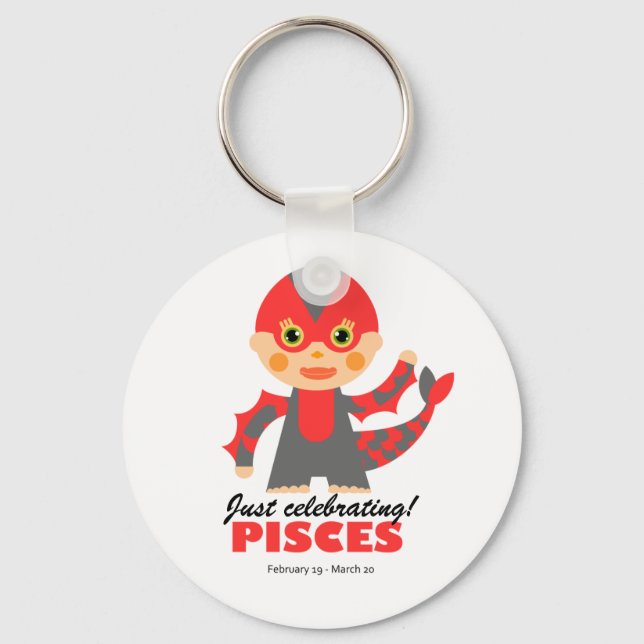 Pisces Zodiac for kids Keychain (Front)