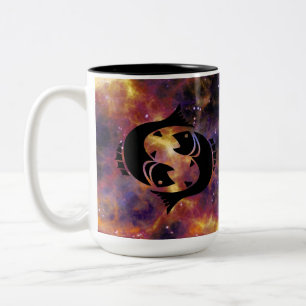 Pisces Zodiac Galaxy Art – Dreamy Astrology Horosc Two-Tone Coffee Mug