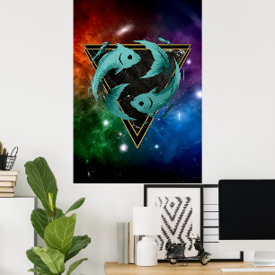 Pisces Zodiac Gift Astrology Poster