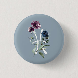 Pisces Zodiac Glyph 1 Inch Round Button