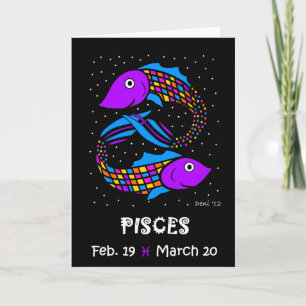 PISCES - ZODIAC GREETING CARD