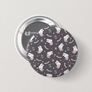 Pisces Zodiac Harmony: Bunny Mermaids Pattern 2 Inch Round Button