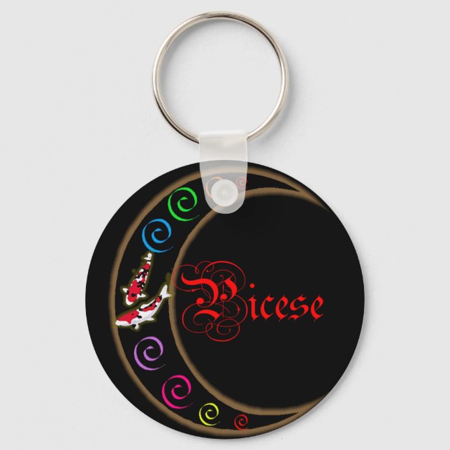 Pisces Zodiac Moon Keychain (Front)
