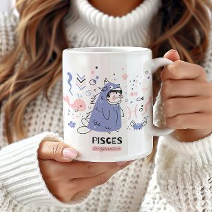 Pisces Zodiac Mug, Cute Pisces Mug, Astrological  Coffee Mug