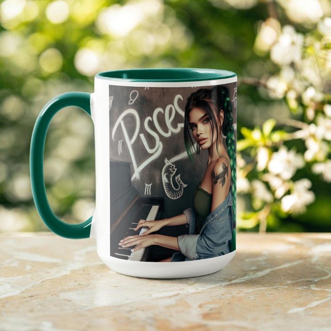 Pisces Zodiac Musician Piano Mug (Creator Uploaded)