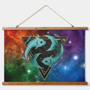 Pisces Zodiac Nebula Background Astrology Gift Hanging Tapestry