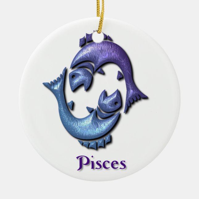Pisces Zodiac Ornament (Front)