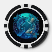 Pisces Zodiac Poker Chips-Astrology Casino Style 