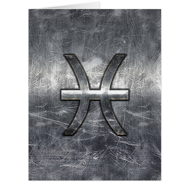 Pisces Zodiac Se connecter en grunge style acier (Devant)